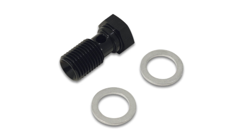 Vibrant Aluminum M14x1.5 22mm Long Banjo Bolt w/2 Washers - Anodized Black - Boost Factory