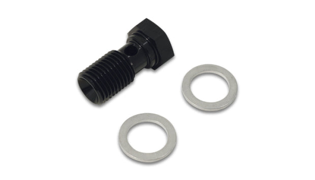 Vibrant Aluminum Banjo Bolt w/2 Washers Male 16mm x 1.5 Bolt, 24mm long bolt - 11464