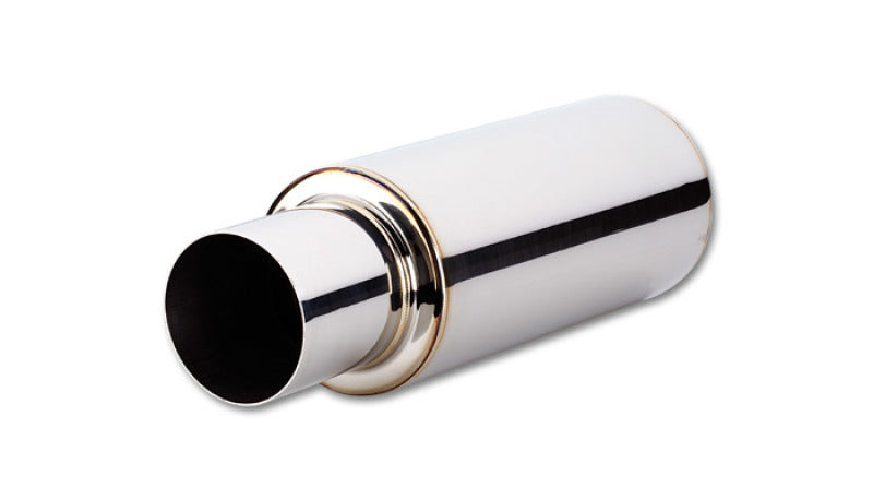 Vibrant TPV Round Muffler (23in Long) with 4in Round Tip Straight Cut - 2.5in inlet I.D. - Boost Factory
