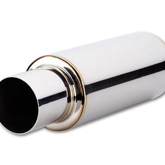 Vibrant TPV Round Muffler (23in Long) with 4in Round Tip Straight Cut - 4in inlet I.D. - Boost Factory