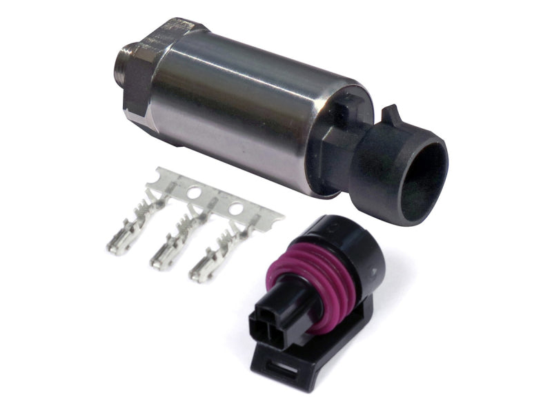 Haltech 150 PSI Motorsport (SS Diaphragm) Fuel/Oil/Wastegate 1/8 NPT Pressure Sensor w/Plug & Pins - Boost Factory
