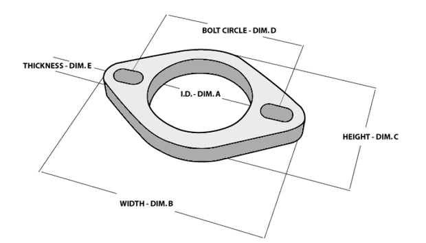 Vibrant 2-Bolt T304 SS Exhaust Flange (2.5in I.D.) - Boost Factory