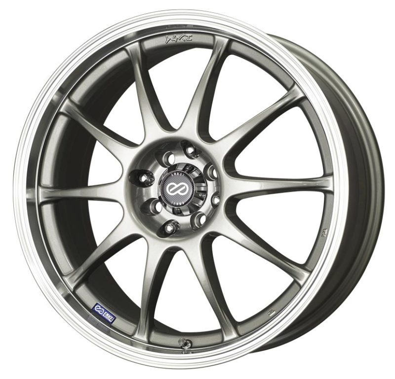 Enkei J10 15x6.5 4x100/108 38mm Offset 72.6mm Bore Dia Silver w/ Machined Lip Wheel - Boost Factory