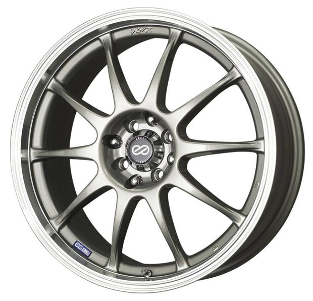 Enkei J10 17x7 4x100/114.3 42mm Offset 72.62mm Bore Dia Silver w/ Machined Lip Wheel - Boost Factory