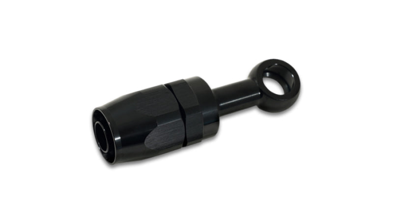 Vibrant -10AN Banjo Hose End Fitting for use with M16 or 5/8in Banjo Bolt - Aluminum Black - Boost Factory