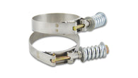 Vibrant Stainless Steel Spring Loaded T-Bolt Clamps (Pack of 2) - Clamp Range 4.78in-5.08in