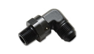 Vibrant -4AN to 1/4in NPT Male Swivel 90 Degree Adapter Fitting - Boost Factory
