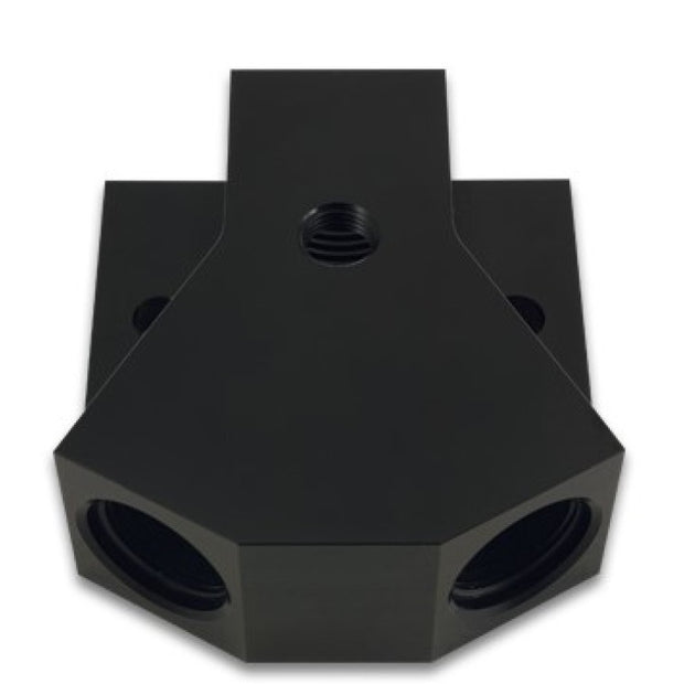 Vibrant Billet Aluminum Y-Block Fitting with 1/8in NPT Port -8AN x Dual -8AN ORB
