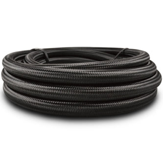 Vibrant -8 AN Black Nylon Braided Flex Hose (2 foot roll) - Boost Factory