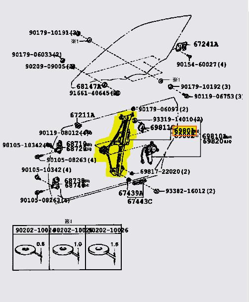 JDM MK4 Toyota Supra JZA80 REGULATOR SUB-ASSY, FRONT DOOR WINDOW, RH - Boost Factory