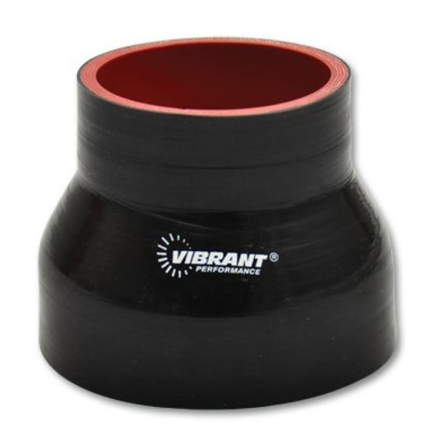 Vibrant 4 Ply Reducer Couper 4.0in ID x 3.50in ID x 4.50in Long - Black