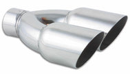Vibrant Dual 3.5in Round SS Exhaust Tip (Single Wall Angle Cut) - Boost Factory