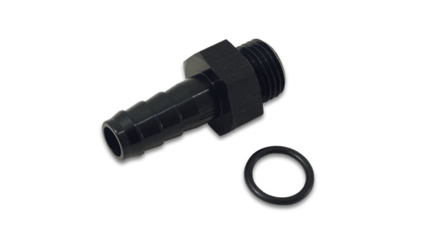 Vibrant Aluminum Male -8AN ORB to 3/8in Barb w/O-Ring - Anodized Black - Boost Factory