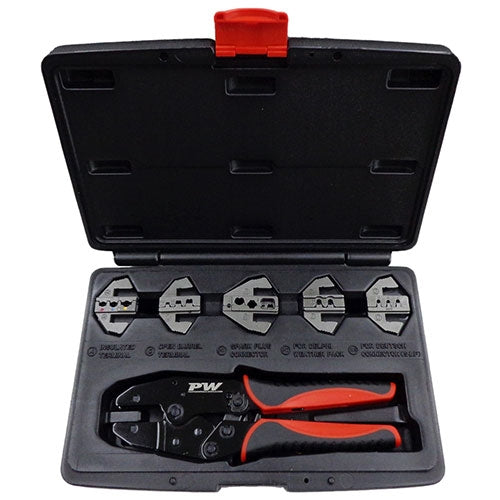 Performance World - 787500 Quick Change Ratcheting Wire Connector Crimper Kit