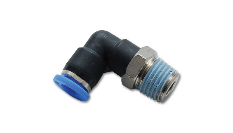 Vibrant Male Elbow Pneumatic Vacuum Fitting (1/4in NPT Thread) - for use with 3/8in(9.5mm) OD tubing - Boost Factory