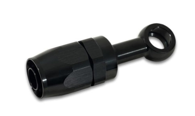 Vibrant -10AN Banjo Hose End Fitting for use with M16 or 5/8in Banjo Bolt - Aluminum Black - Boost Factory