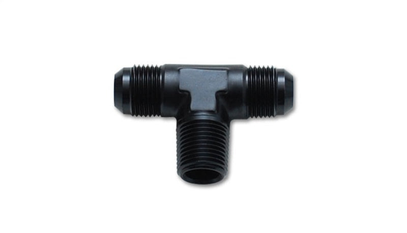 Vibrant -3AN x 1/8in NPT Flare to Pipe Tee Adapter Fitting - Aluminum - Boost Factory