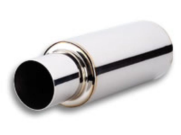 Vibrant TPV Turbo Round Muffler (23in Long) with 4in Round Tip Straight Cut - 3in inlet I.D. - Boost Factory