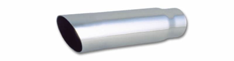 Vibrant 3in Round SS Truck/SUV Exhaust Tip (Single Wall Angle Cut) - 2.25in inlet 11in long - Boost Factory