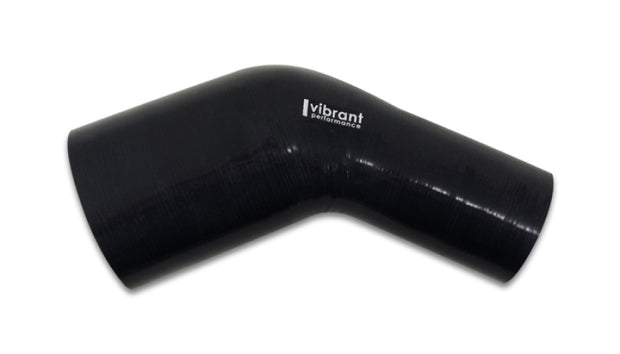 Vibrant 1.75in ID x 2in ID Gloss Black Silicone 45 Degree Transition Elbow - Boost Factory