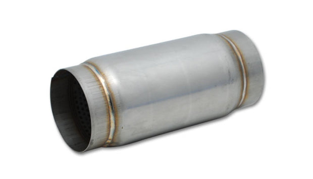 Vibrant SS Race Muffler 4in inlet/outlet x 5in long - Boost Factory