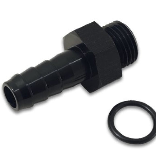 Vibrant Aluminum Male -8AN ORB to 1/2in Barb w/O-Ring - Anodized Black