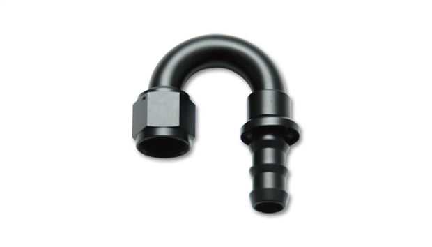 Vibrant -6AN Push-On 180 Deg Hose End Fitting - Aluminum - 22806