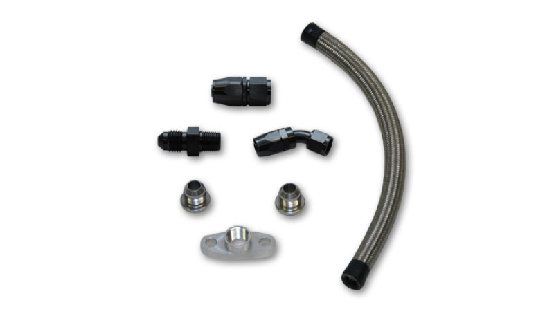 Vibrant Univ Oil Drain Kit incl 12in Teflon lined S.S. hose Fitting - Boost Factory