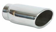 Vibrant 4.5in x 3in Oval SS Exhaust Tip (Single Wall Angle Cut Rolled Edge) - Boost Factory