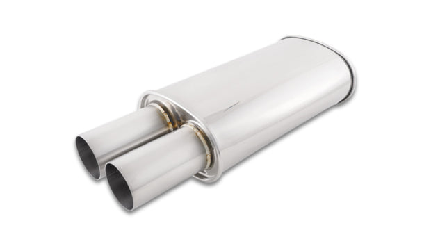 Vibrant Streetpower Oval Muffler w/3.00in Round Straight Cut Tip (3.00in Inlet) - Boost Factory
