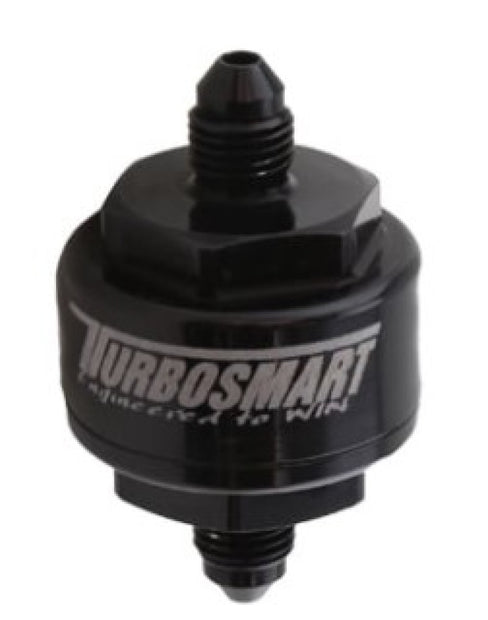 Turbosmart Billet Turbo Oil Feed Filter w/44 Micron Pleated Disc -4AN Male Inlet - Black - TS-0804-1002
