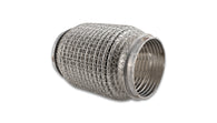 Vibrant SS Flex Coupling w/ Interlock Liner and Mesh Braid 3in Inlet/Outlet x 6in long