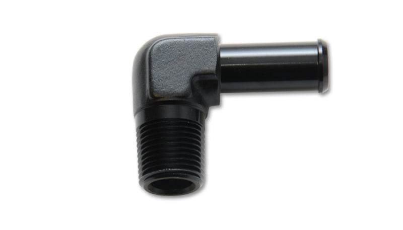 Vibrant 3/4 NPT to 3/4in Barb Straight Fitting 90 Deg Adapter - Aluminum - Boost Factory