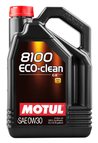 Motul 5L Synthetic Engine Oil 8100 0W30 5L ECO-CLEAN  ACEA C2, API SM, ST.JLR 03.5007