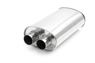 Vibrant Universal Streetpower 2.5in Stainless Steel Dual In-Out Oval Muffler