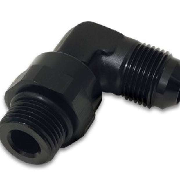 Vibrant -8AN Male Flare to Male -6AN ORB Swivel 90 Degree Adapter Fitting - Anodized Black
