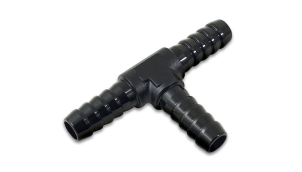 Vibrant 3/8in Barbed Tee Adapter - Black Anodized - 11427