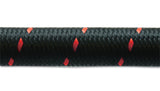 Vibrant -12 AN Two-Tone Black/Red Nylon Braided Flex Hose (2 foot roll)
