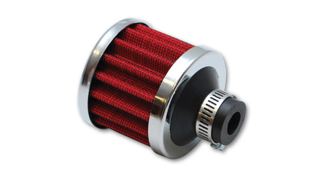 Vibrant Crankcase Breather Filter w/ Chrome Cap 2 1/8in 55mm Cone ODx2 5/8in 68mm Tallx3/8in 9mm ID - 2165