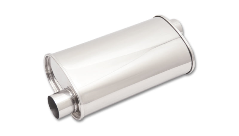 Vibrant StreetPower Oval Muff 5in x 9in x 15in long body 3in inlet I.D. x 3in outlet Offset-Offset - Boost Factory