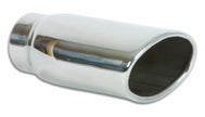 Vibrant 4.5in x 3in Oval SS Exhaust Tip (Single Wall Angle Cut Rolled Edge) - Boost Factory