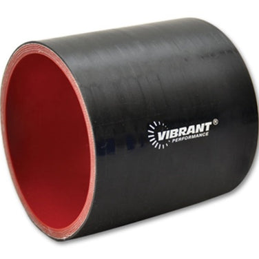 Vibrant 4 Ply Reinforced Silicone Straight Hose Coupling - 2.5in I.D. x 3in long (BLACK) - 2710