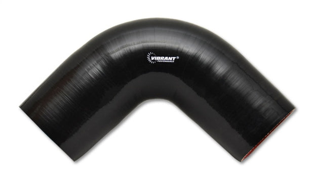 Vibrant 4 Ply Reinforced Silicone Elbow Connector - 2.5in I.D. - 90 deg. Elbow (BLACK) - Boost Factory