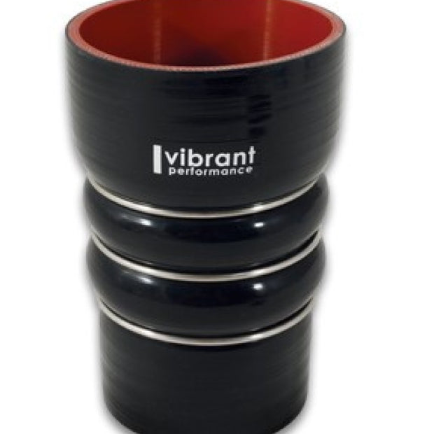 Vibrant Silicone Coupling 4 Ply Aramid CAC Transition Hose 3.25in x 3in Inlet/Outlet - Black