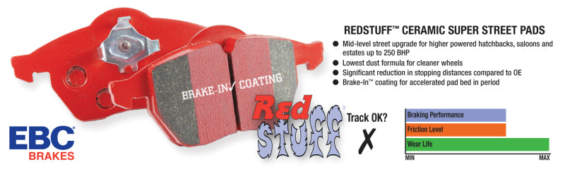 EBC 89-95 Nissan Skyline (R32) 2.6 Twin Turbo GT-R Redstuff Front Brake Pads - Boost Factory