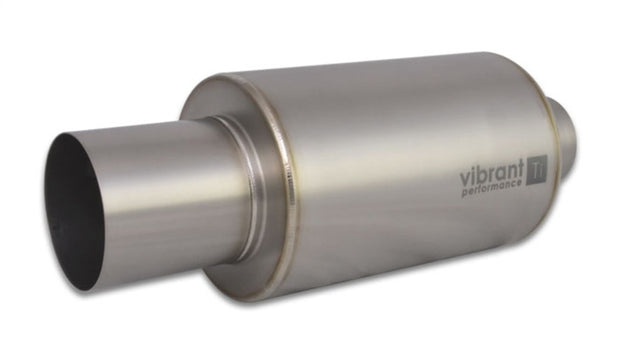 Vibrant Titanium Muffler w/Straight Cut Natural Tip 3in. Inlet / 3in. Outlet - Boost Factory