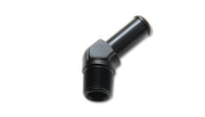 Vibrant 1/8 NPT to 1/4in Barb Straight Fitting 45 Deg Adapter - Aluminum - 11220