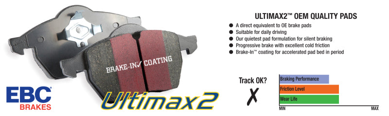 EBC 06-07 Lexus GS300 3.0 Ultimax2 Rear Brake Pads - Boost Factory