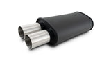 Vibrant Streetpower Flat Blk Muffler 9x5x15in Body 2.5in Inlet ID 3in Tip OD w/Dual Straight Tips