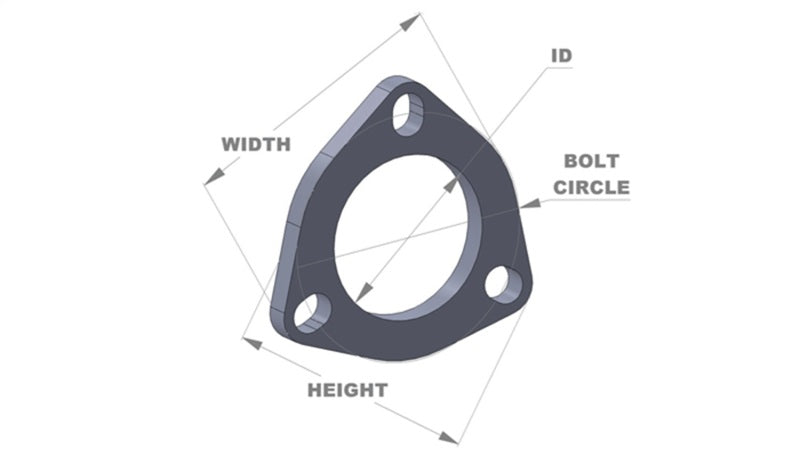 Vibrant 3-Bolt T304 SS Exhaust Flange  (2.75in I.D.) - 1485S